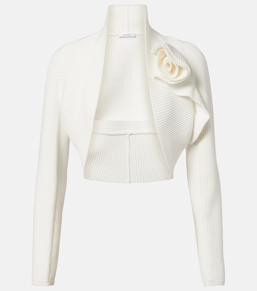 Max Mara Knitted floral-appliqué shrug