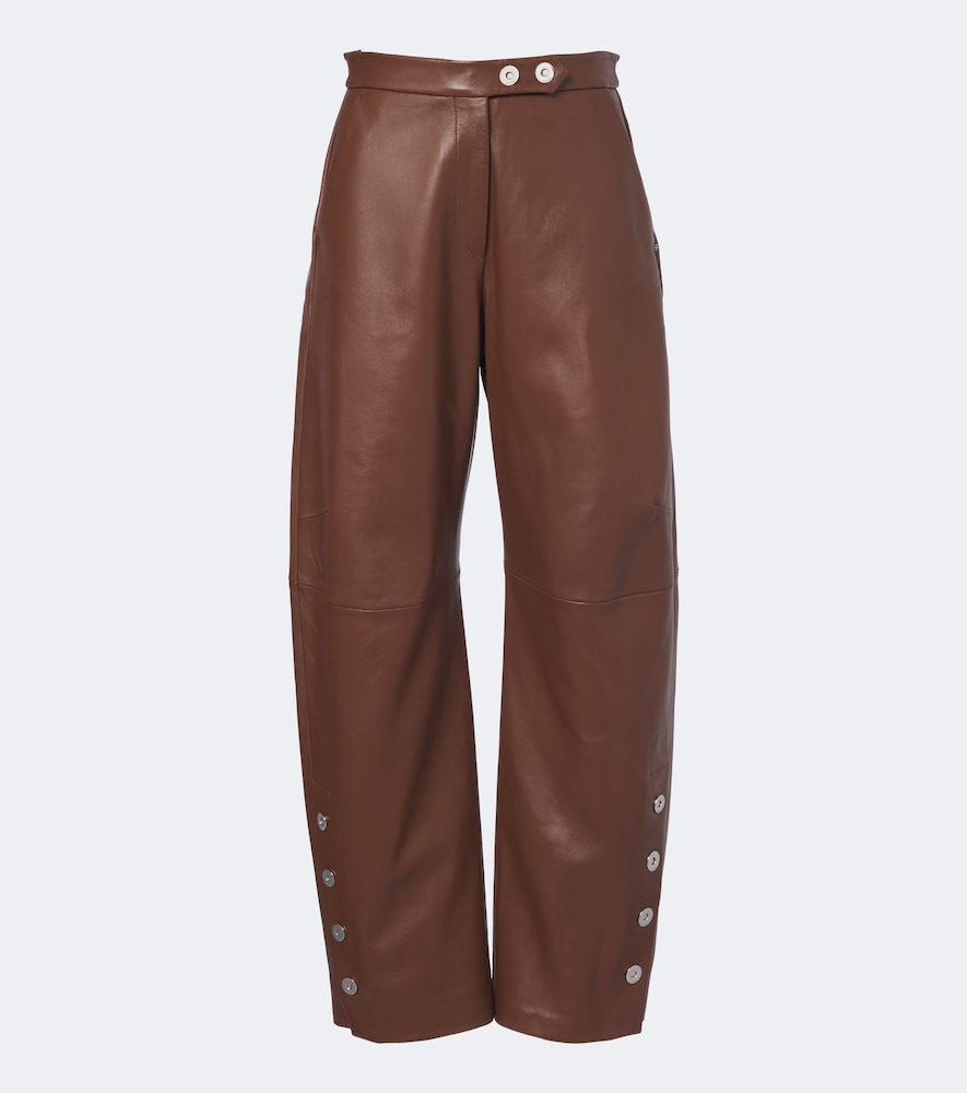 Pantaloni barrel in pelle