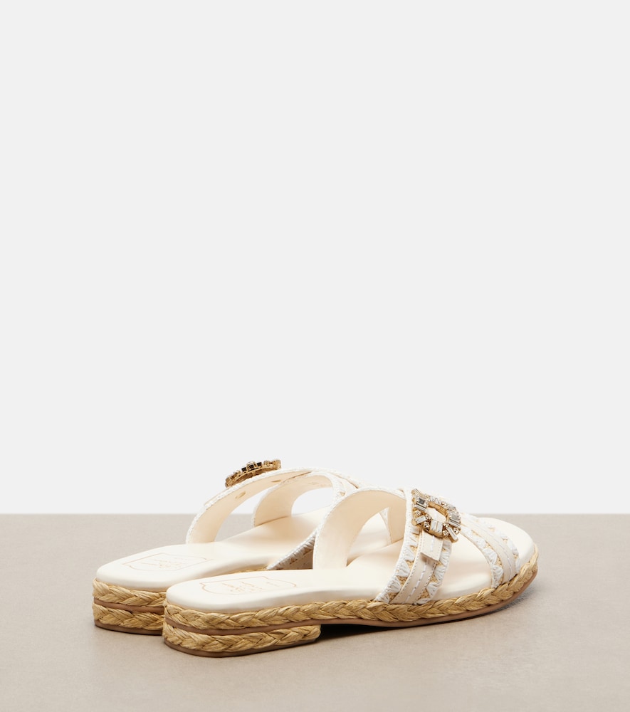  Roger Vivier Roger Vivier Espa Embellished Leather Mules 