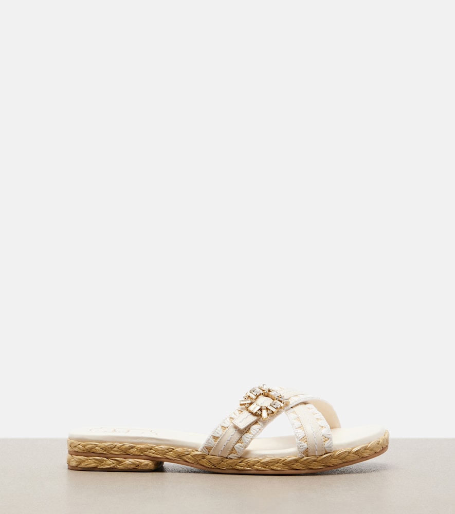  Roger Vivier Roger Vivier Espa Embellished Leather Mules 