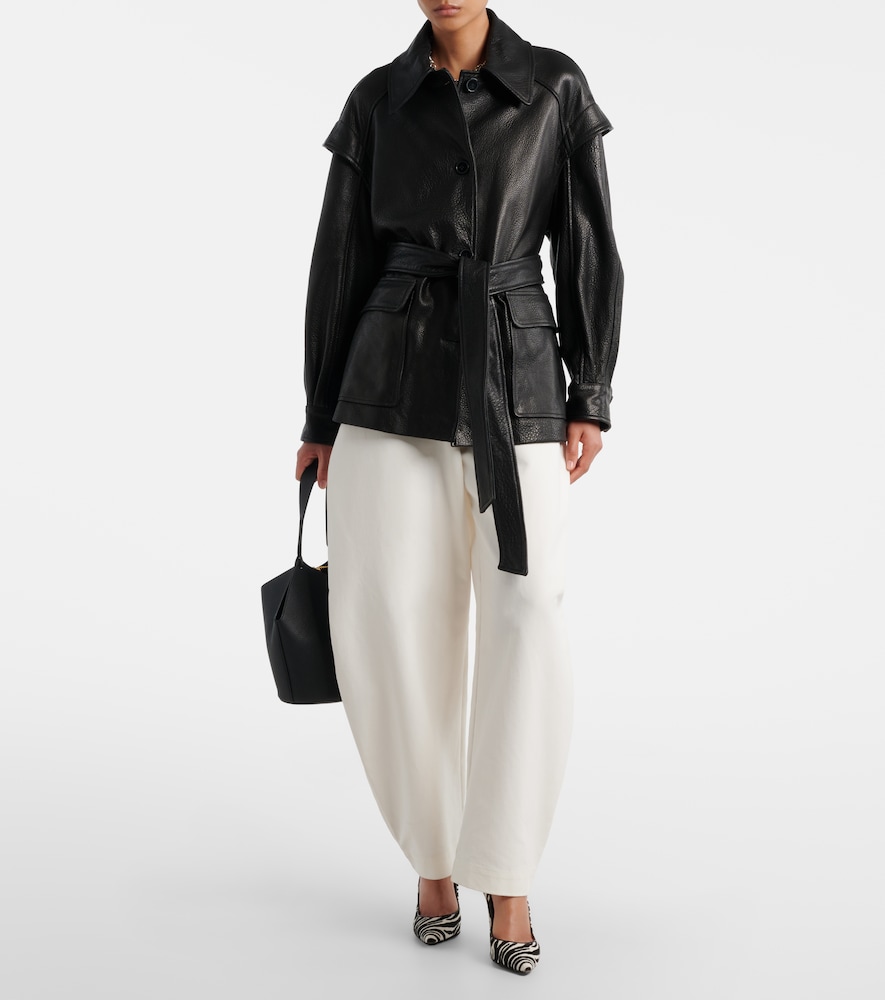 Perrin Belted Leather Jacket