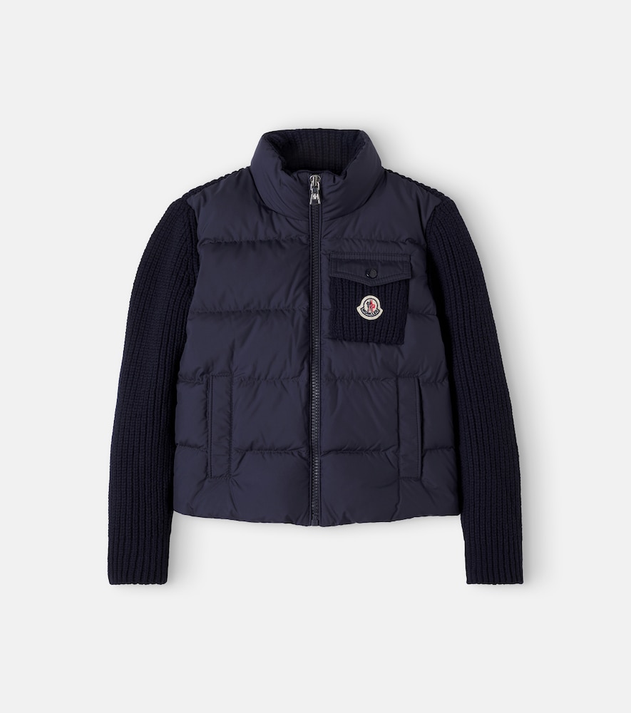 Moncler Padded Wool & Cashmere Blend Zip-Up Cardigan for Boys in Blue, Size: 8Y - Image 4