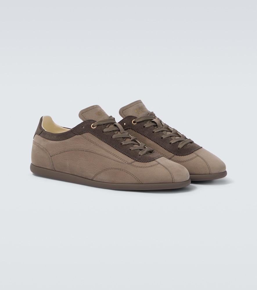 Sneakers aus Leder mit Veloursleder