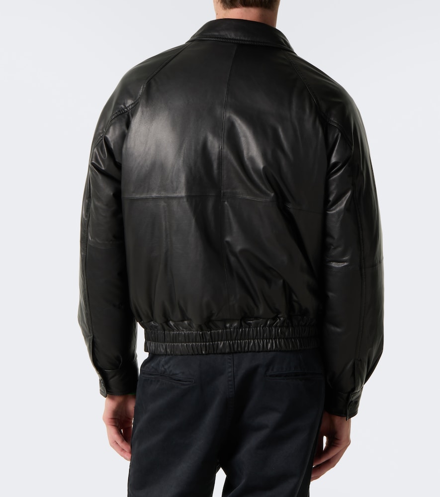 Auralee Leather Down Jacket In Black
