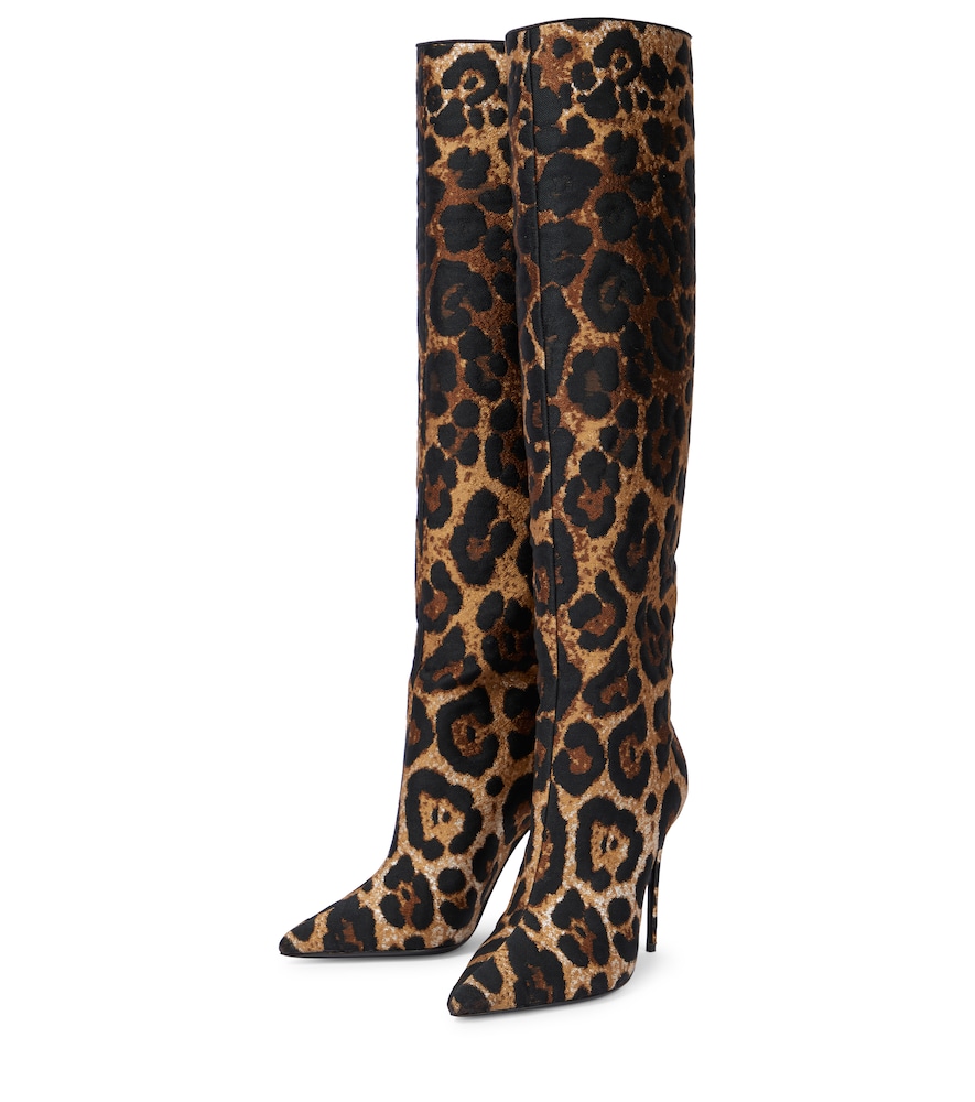 Dolce&Gabbana Leopard-Print Over-The-Knee Boots