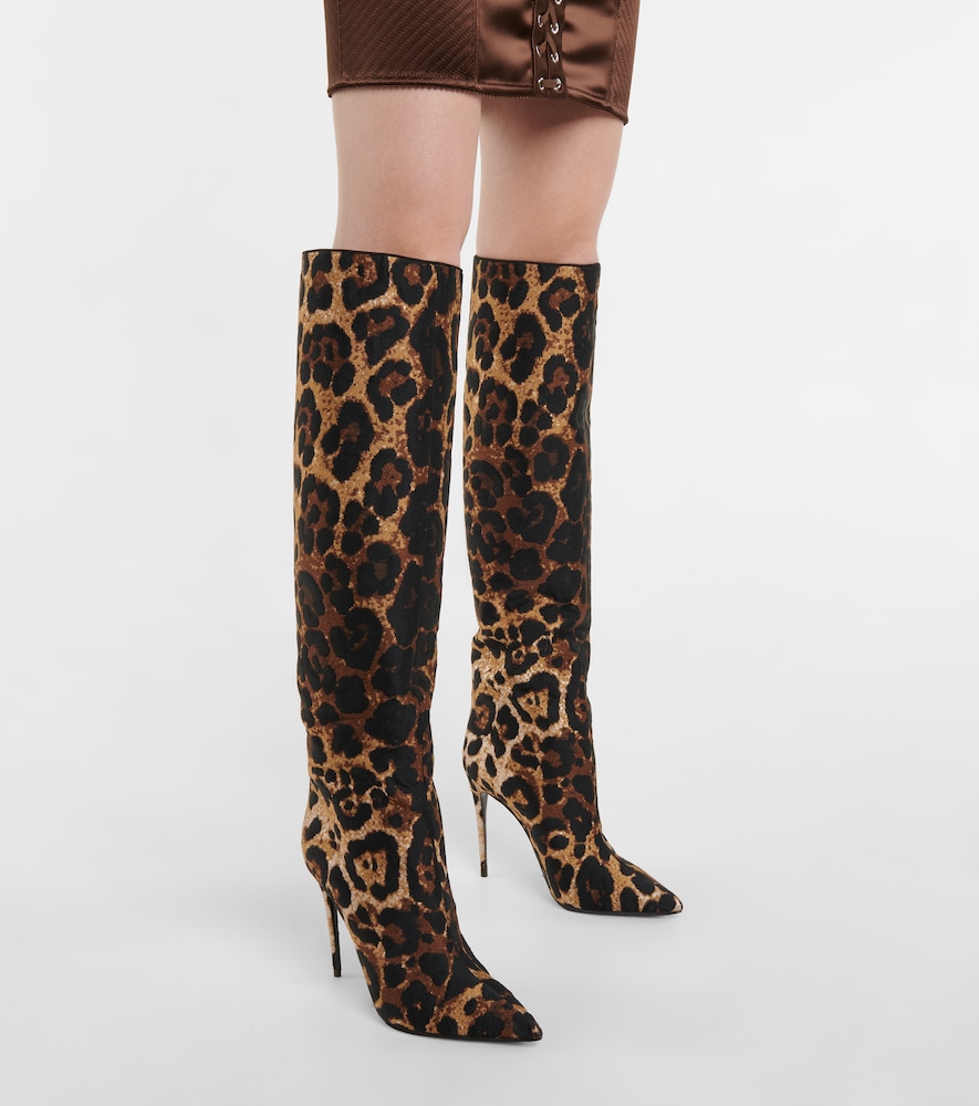 Dolce&Gabbana Leopard-Print Over-The-Knee Boots