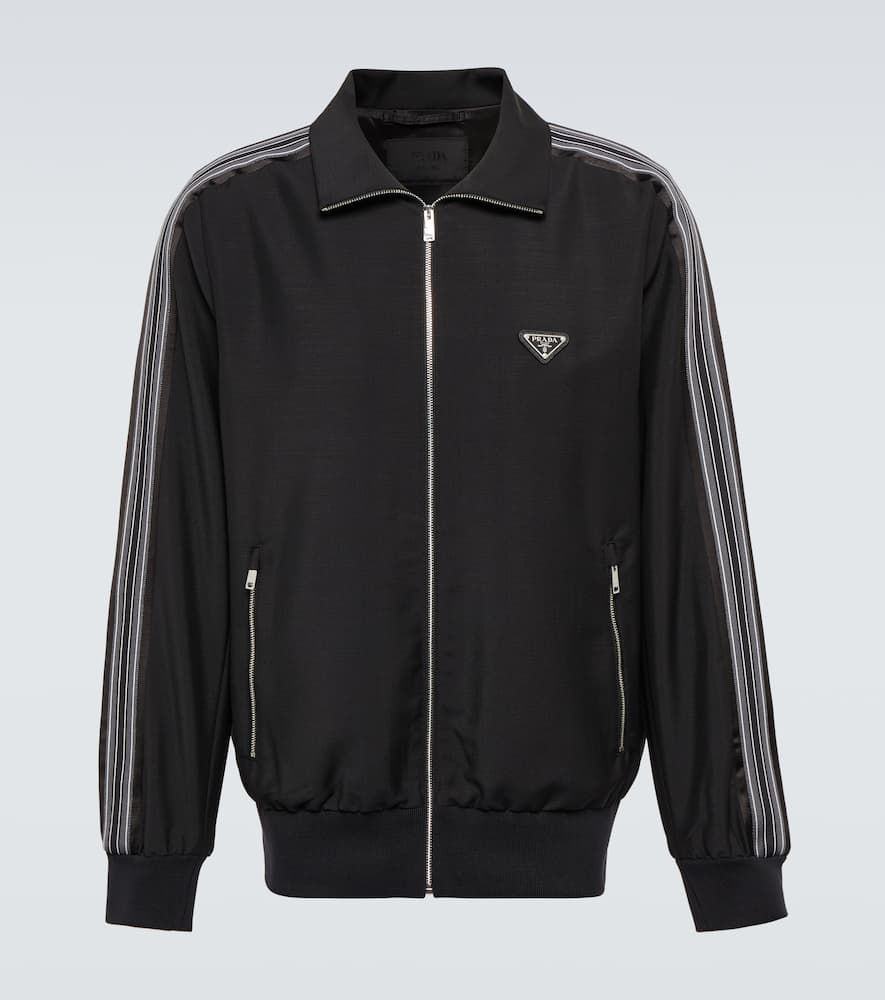 PRADA MOHAIR AND WOOL LOGO JACKET
