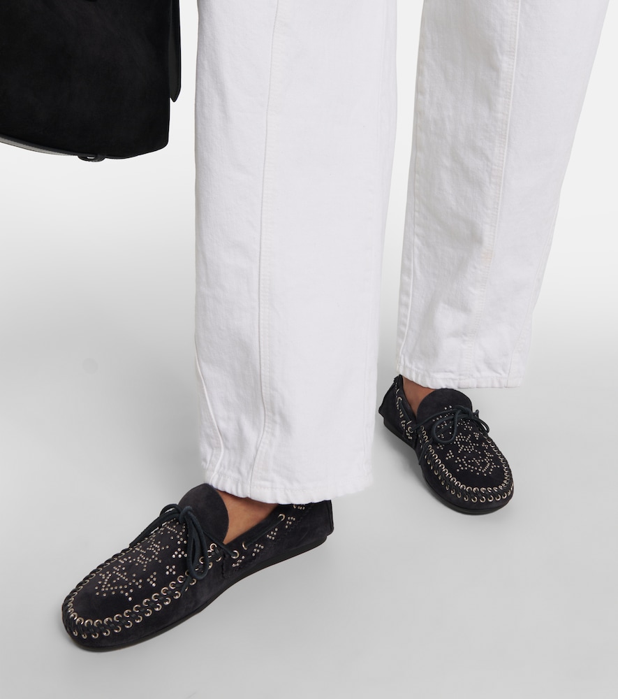  Isabel Marant Isabel Marant Freen Embellished Suede Moccasins 