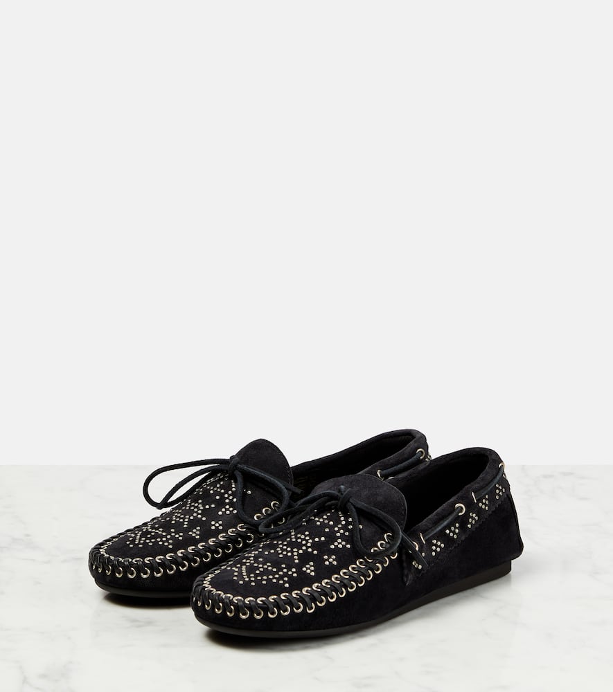Isabel Marant Mokassins Freen Aus Veloursleder In Faded Black