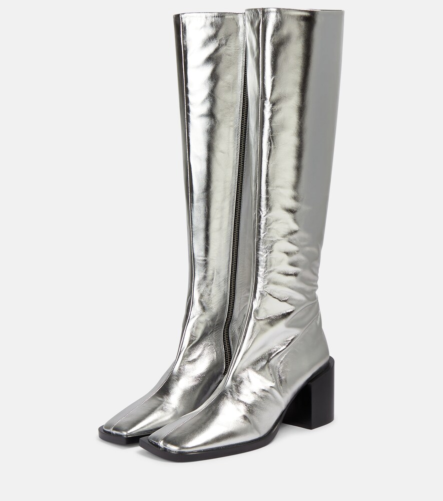  Jil Sander Jil Sander Metallic Leather Knee-high Boots 