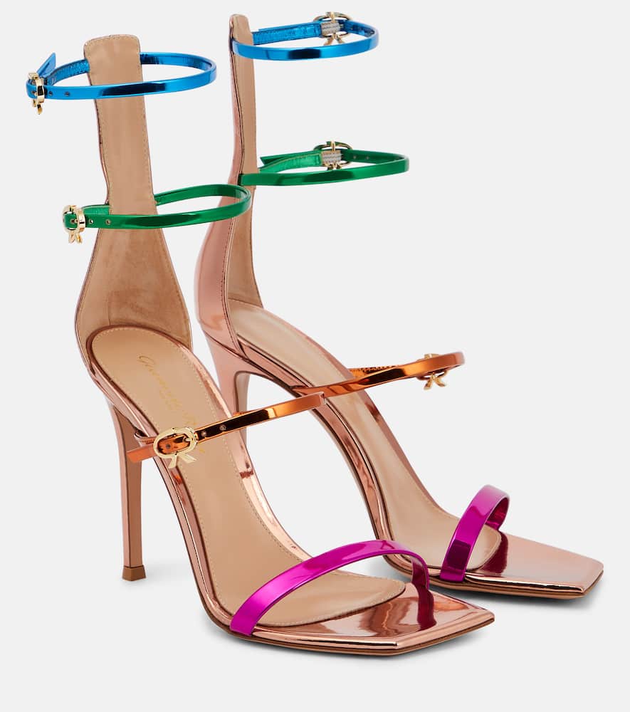 Gianvito Rossi Metallic Multi-strap Stiletto Sandals In Multicoloured
