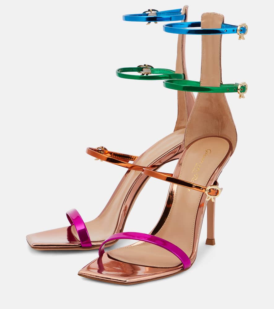 Gianvito Rossi Metallic Multi-strap Stiletto Sandals In Multicoloured