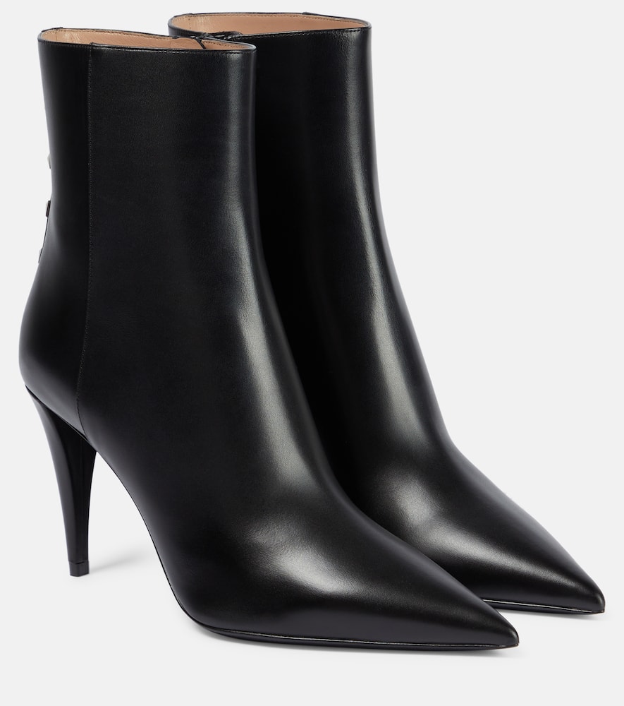 Rockstud leather ankle boots