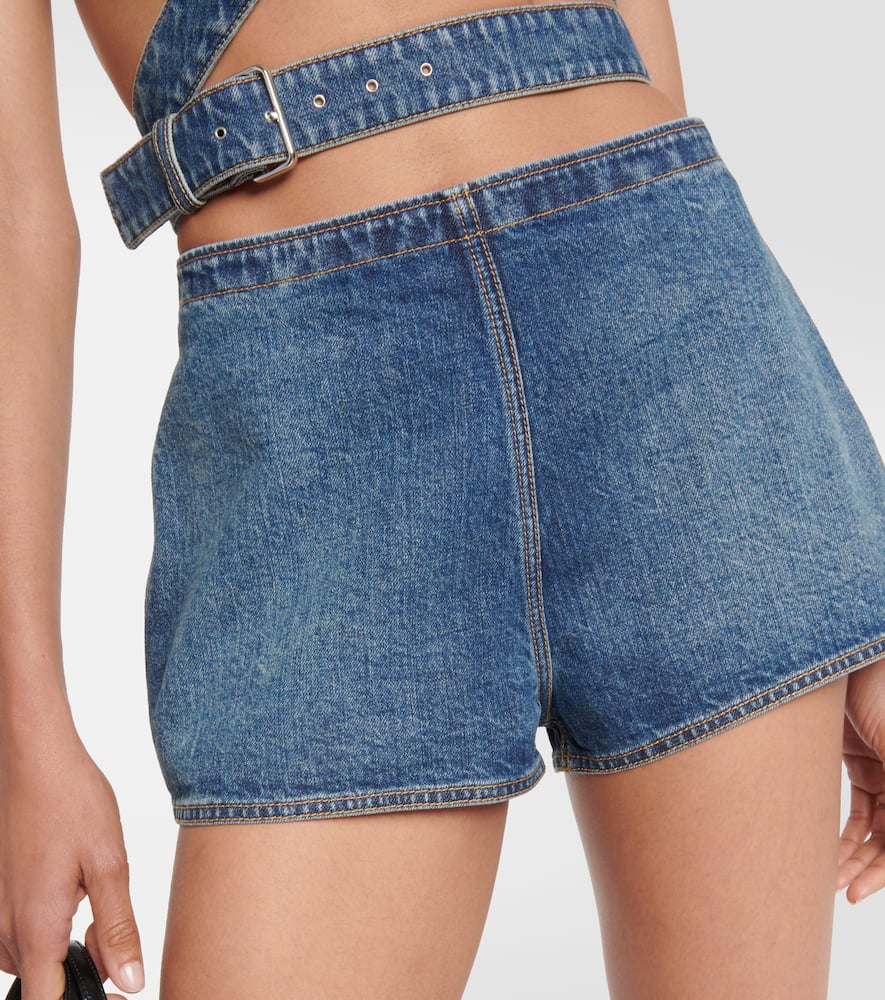 Shop Alaïa Denim Shorts In Blue