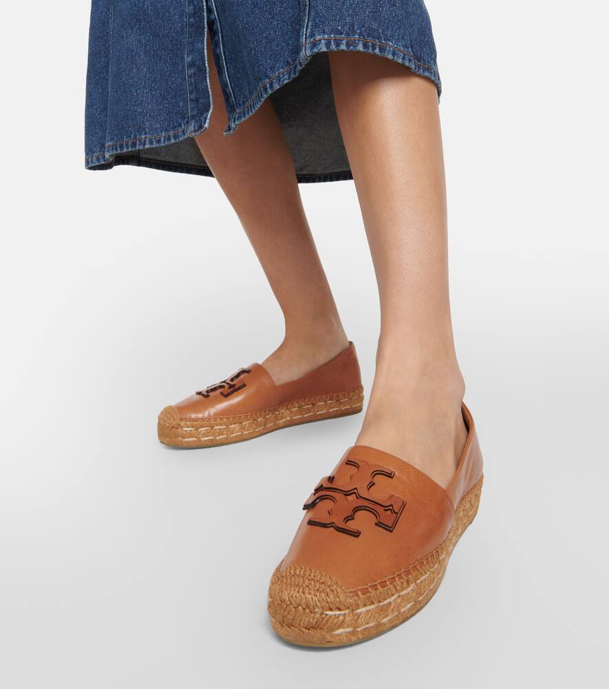 Shop Tory Burch Ines Leather Platform Espadrilles In Beige