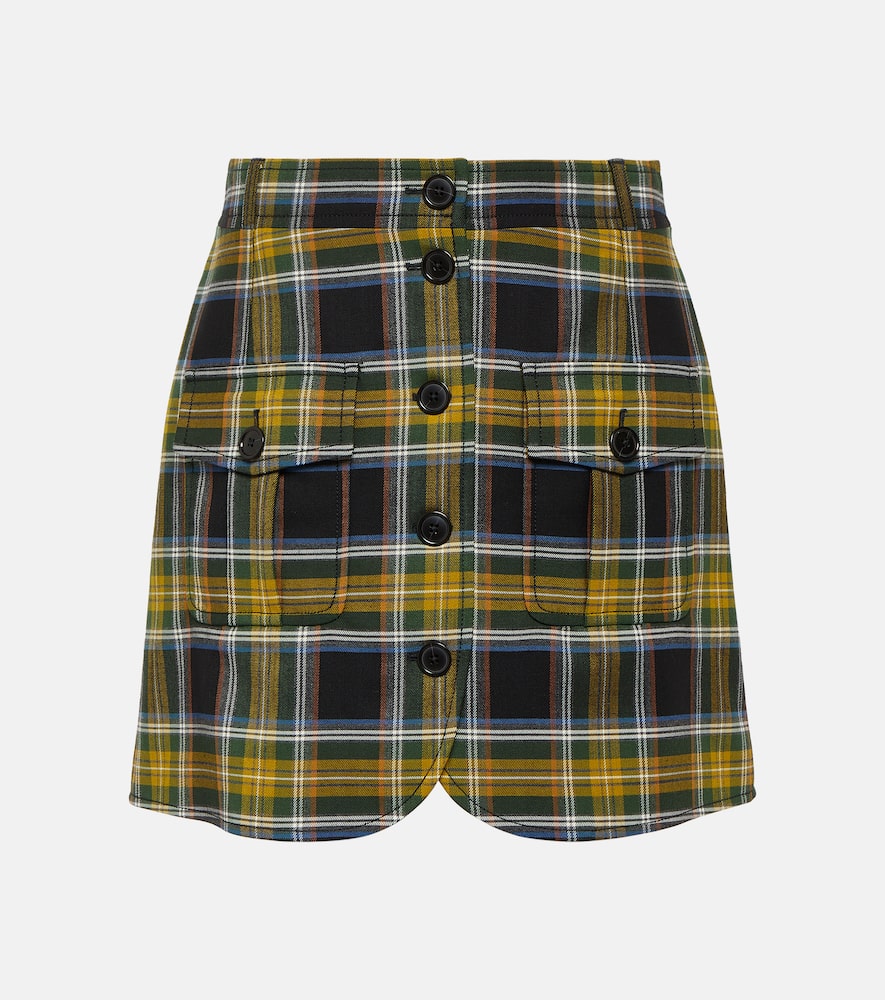 Kenzo Checked wool-blend miniskirt