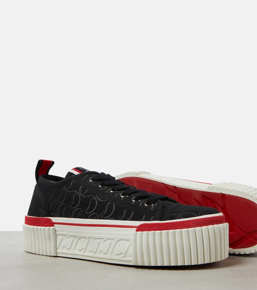 Christian Louboutin Low Top Sneakers Flatform Sole In Black