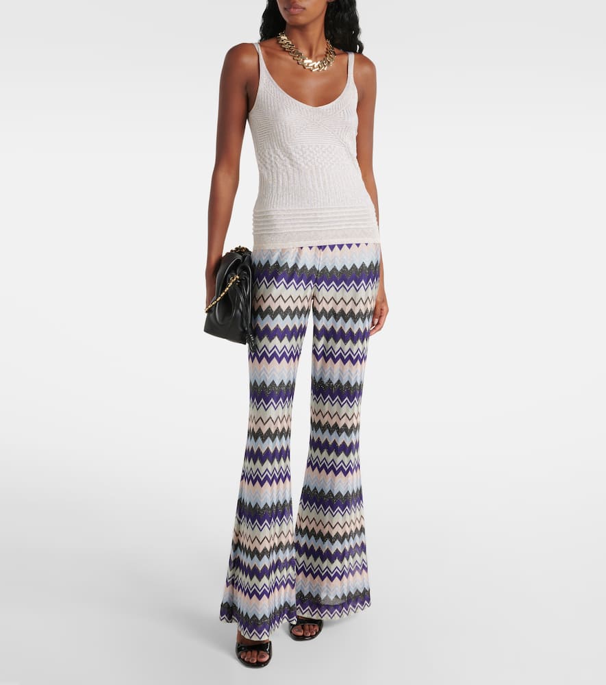 Shop Missoni Metallic Jersey Tank Top In Gold