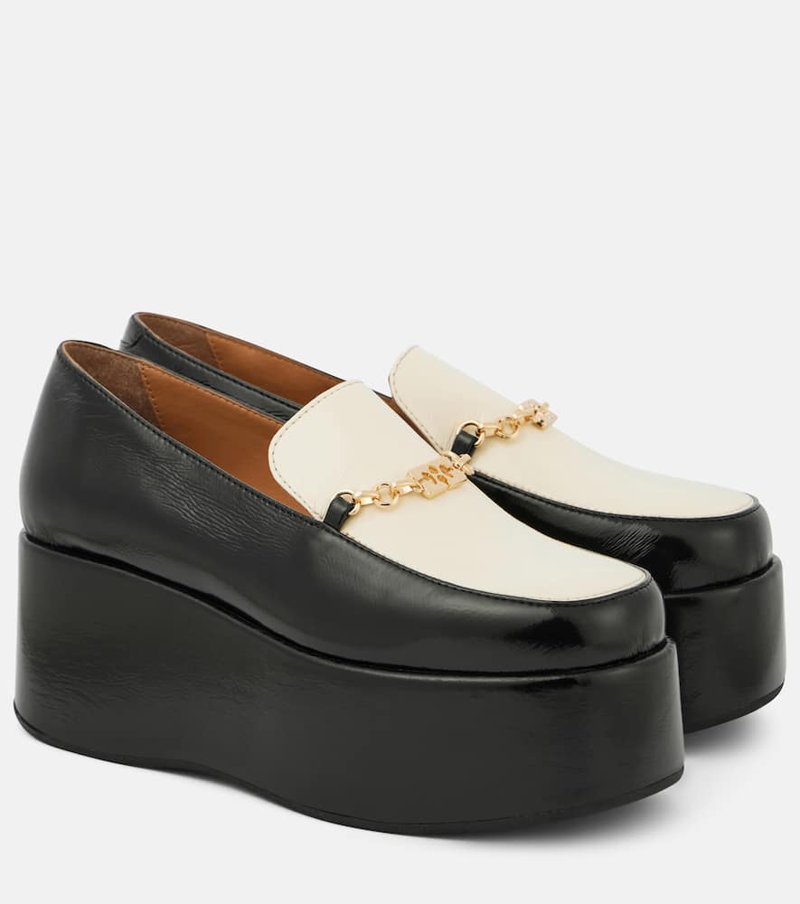 Faux leather platform loafers