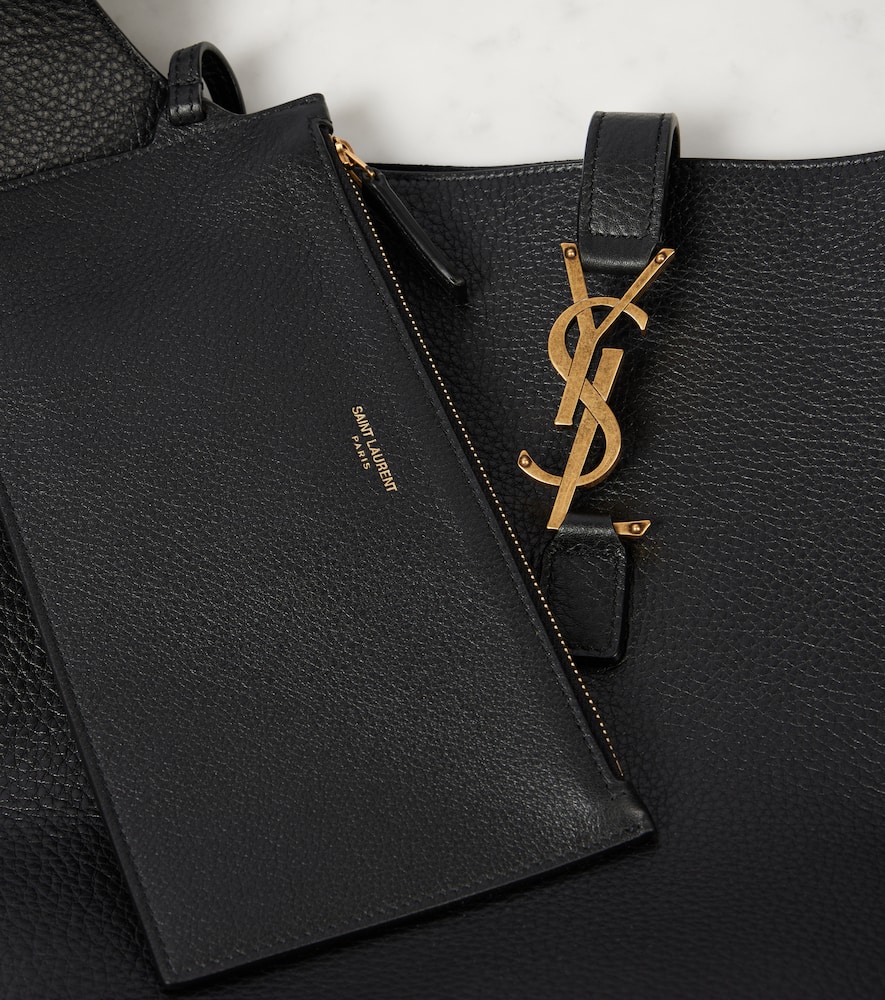 Shop Saint Laurent Le 5 À 7 Leather Bucket Bag In Black