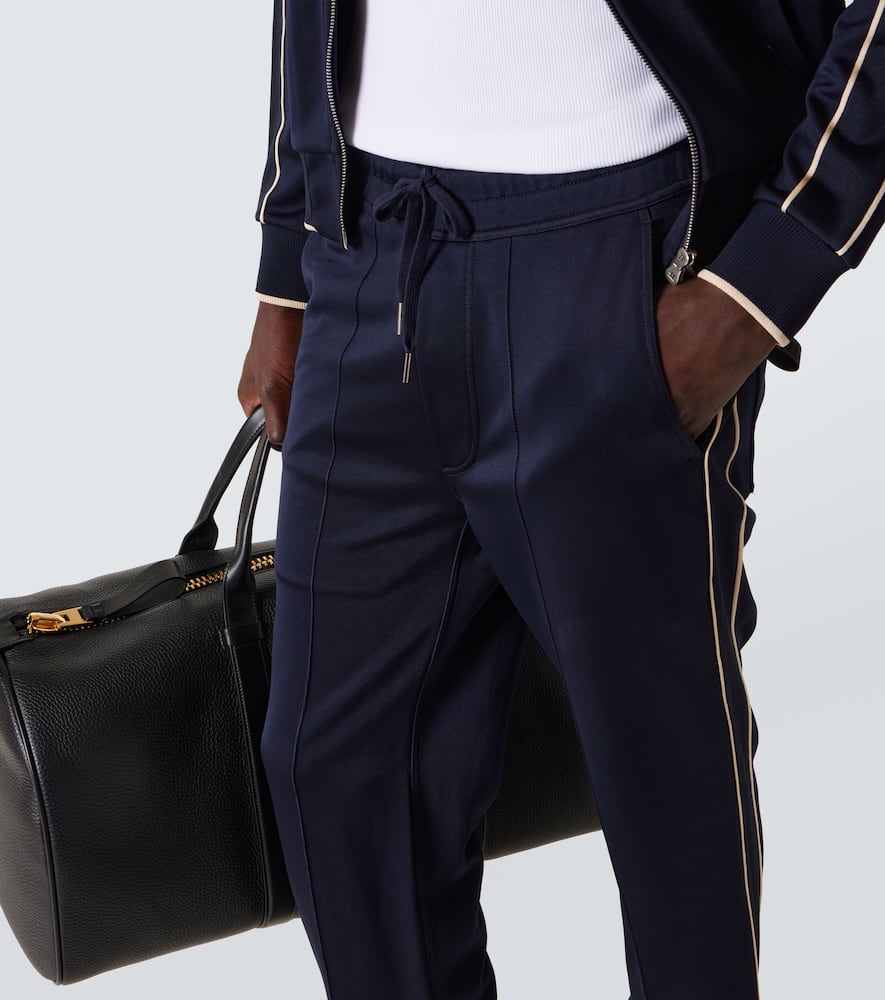 Tom Ford Cotton-blend Jersey Sweatpants In Blue