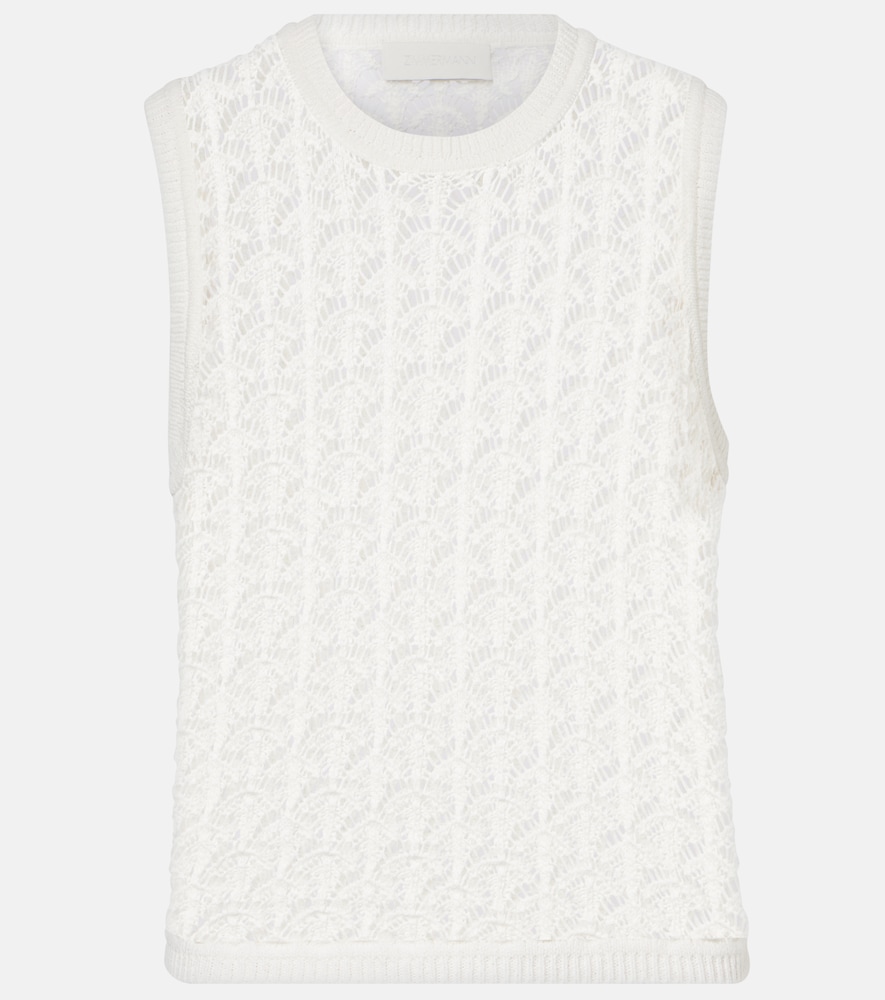 Zimmermann Wylie Crop crochet cotton tank top