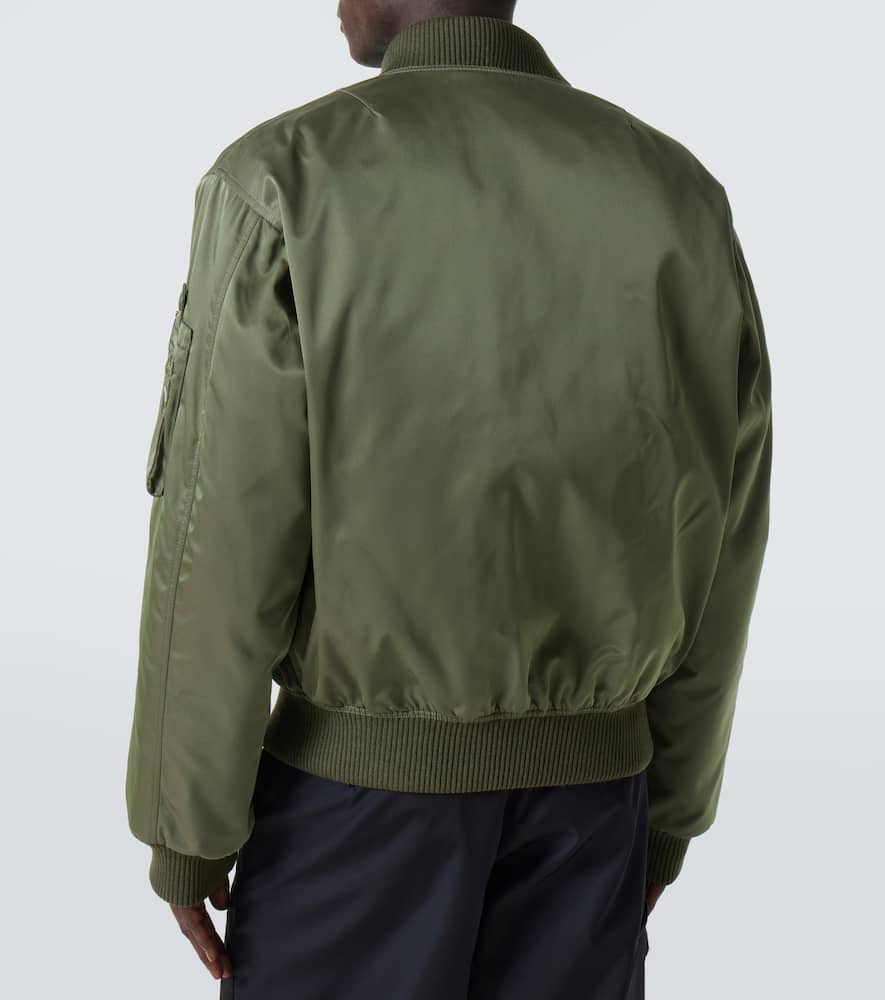 Prada Triangle-logo Bomber Jacket In Grün