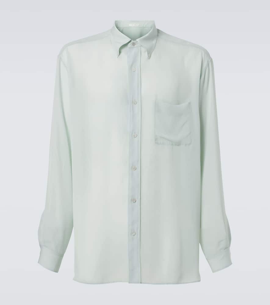 The Row Bresson Cupro Shirt In Green