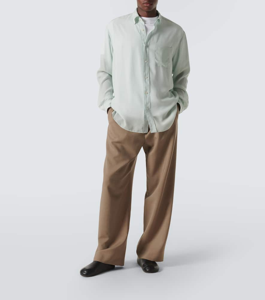 The Row Bresson Cupro Shirt In Green