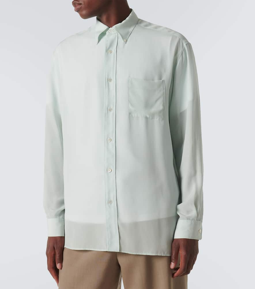 The Row Bresson Cupro Shirt In Green