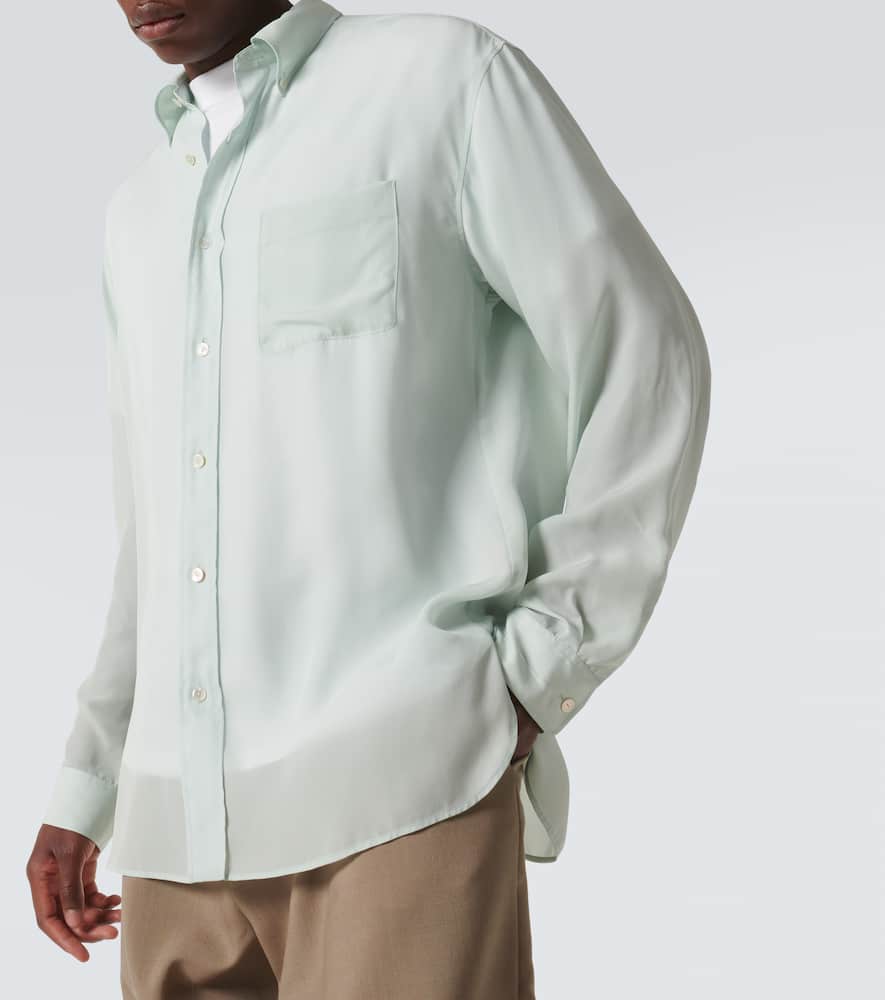 The Row Bresson Cupro Shirt In Green