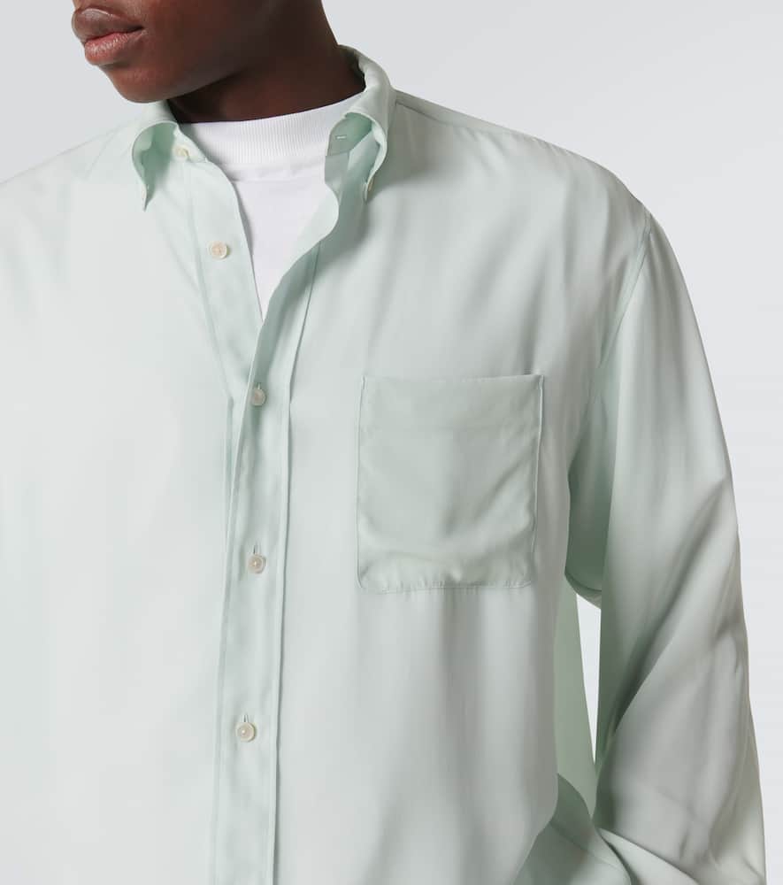 The Row Bresson Cupro Shirt In Green