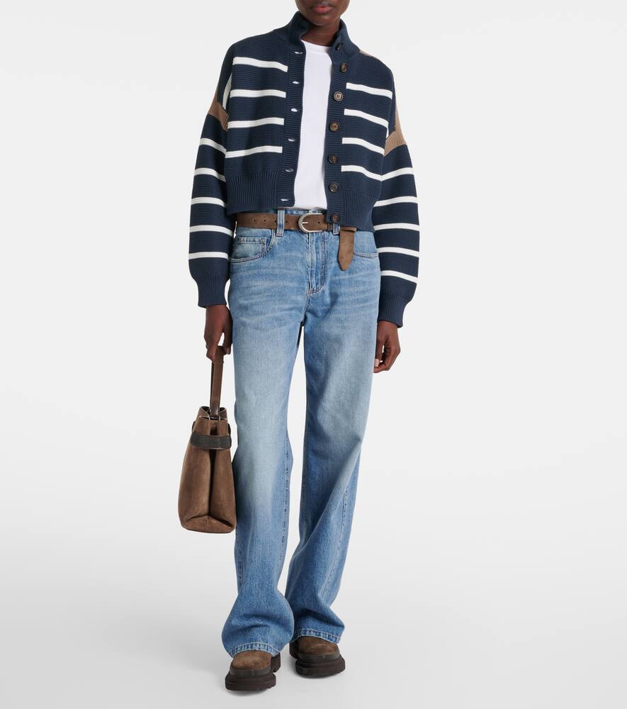 Brunello Cucinelli Cotton Cardigan In Blue