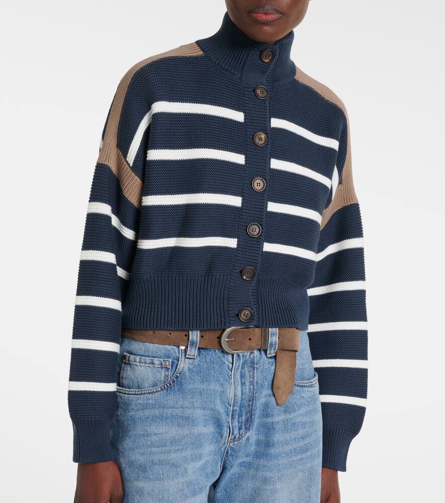 Brunello Cucinelli Cotton Cardigan In Blue