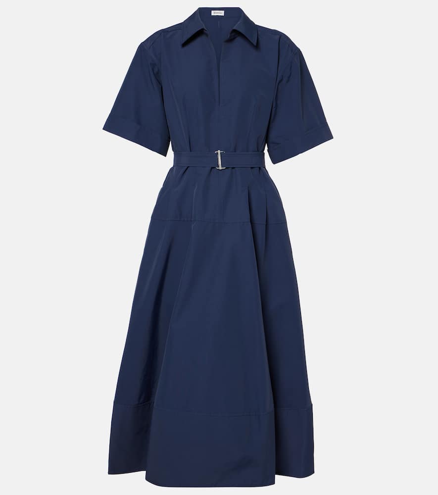Simkhai Womens Midnight Deanna Belted Cotton-blend Midi Dress In Blue