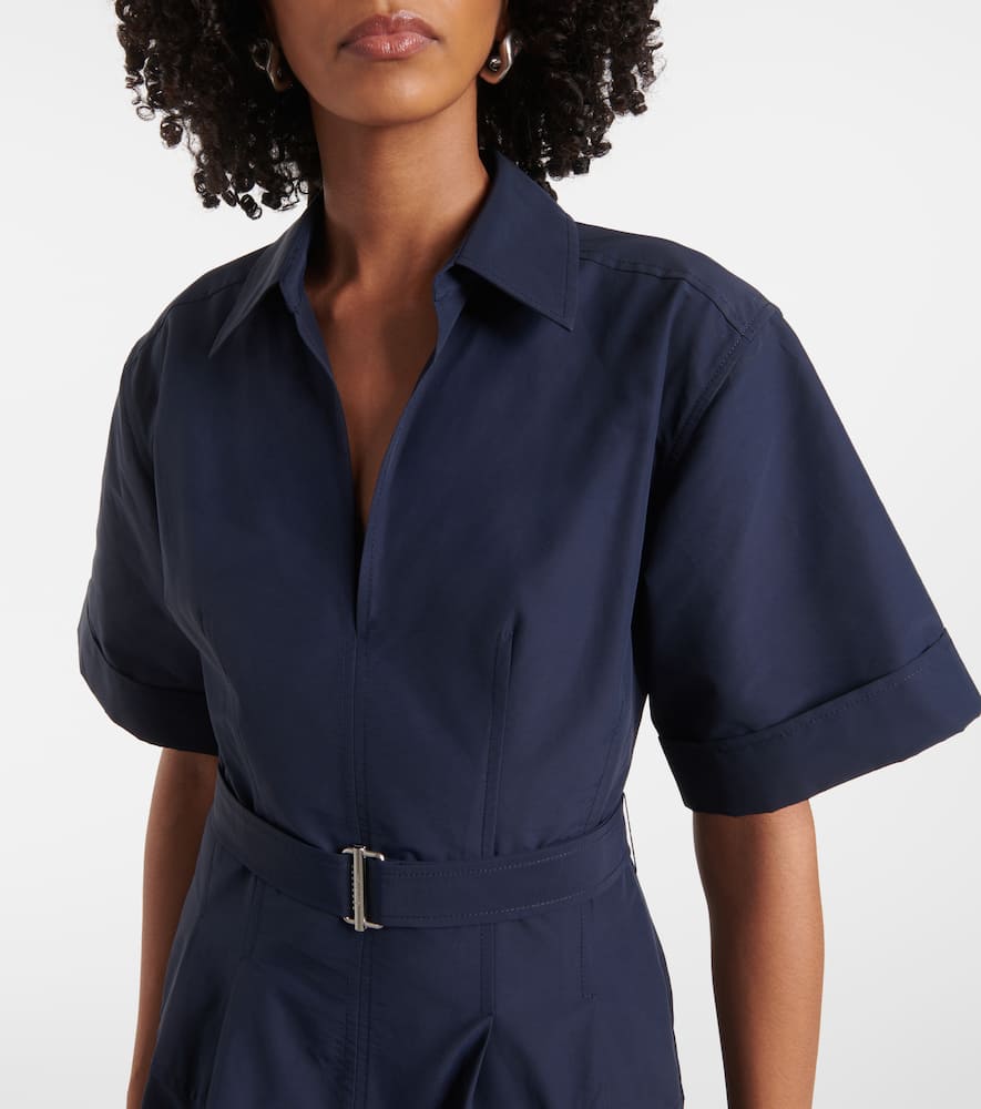 Simkhai Womens Midnight Deanna Belted Cotton-blend Midi Dress In Blue