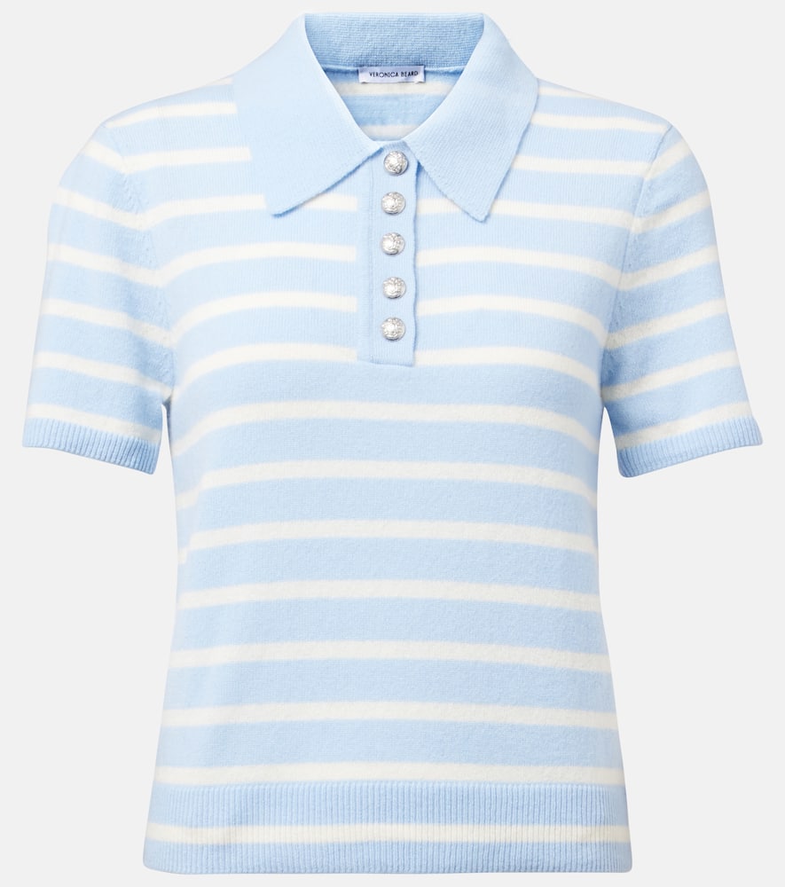 Shana striped cashmere polo sweater