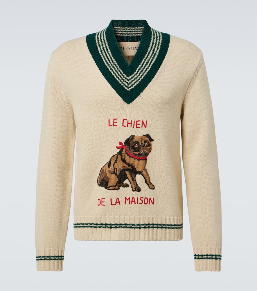 VALENTINO WOOL JACQUARD SWEATER 
