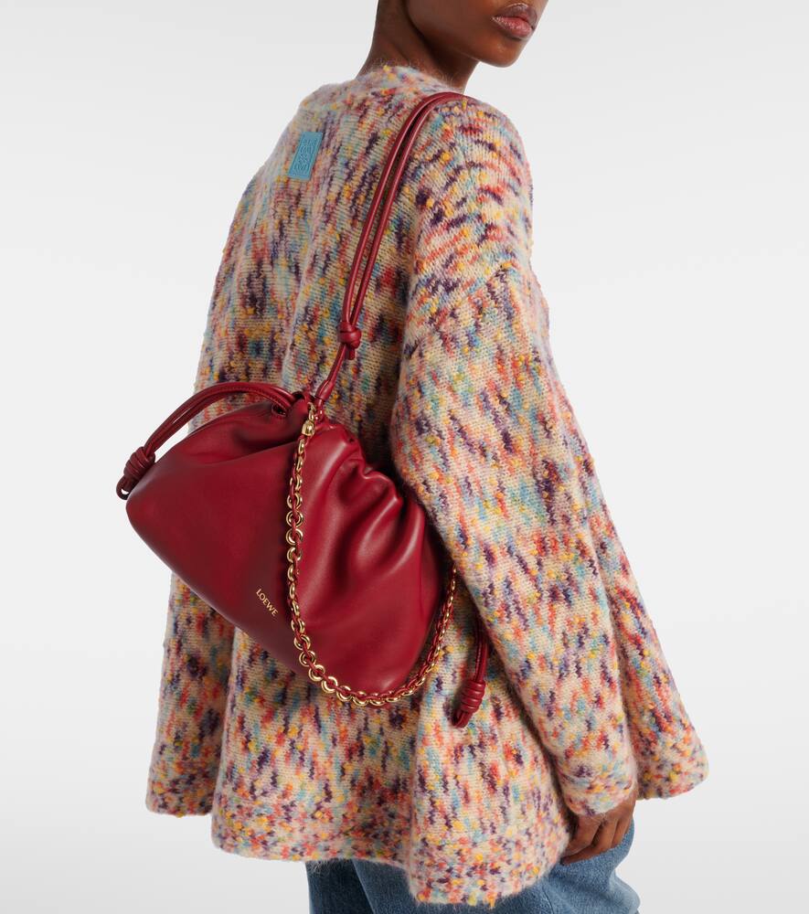 Loewe Flamenco Medium Leather Clutch In Red