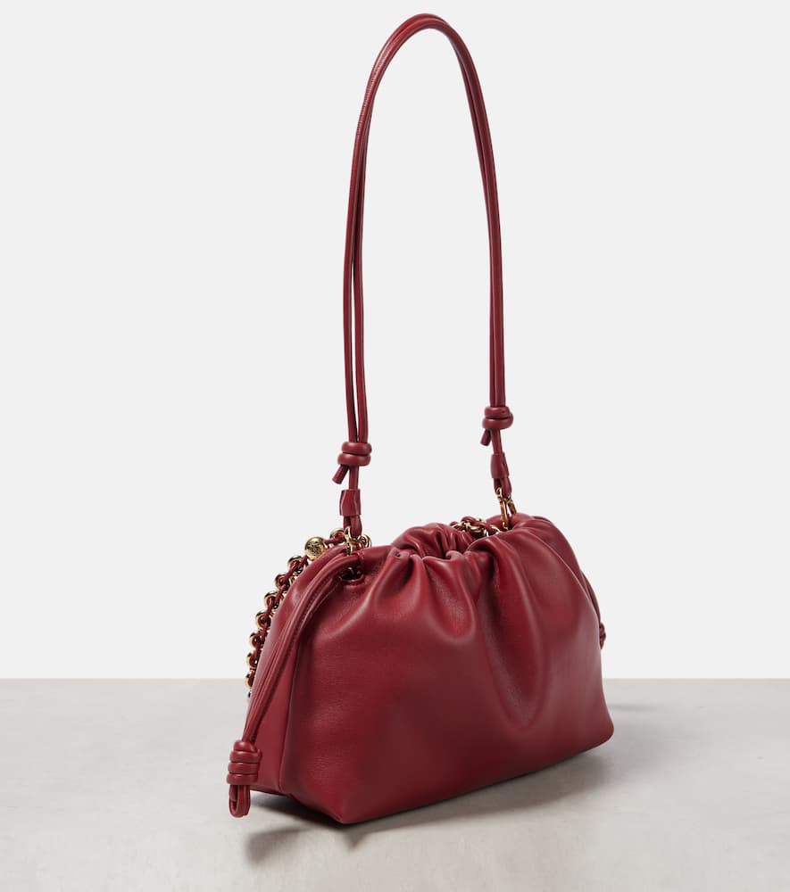 Loewe Flamenco Medium Leather Clutch In Red