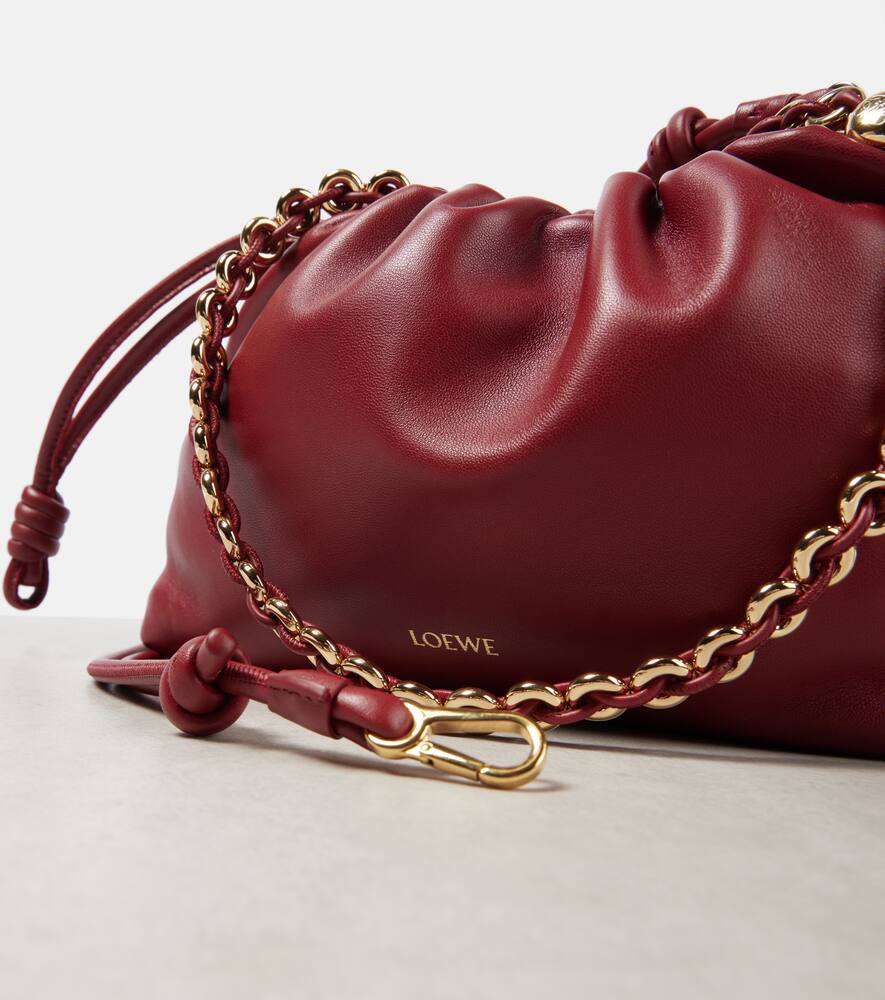 Loewe Flamenco Medium Leather Clutch In Red