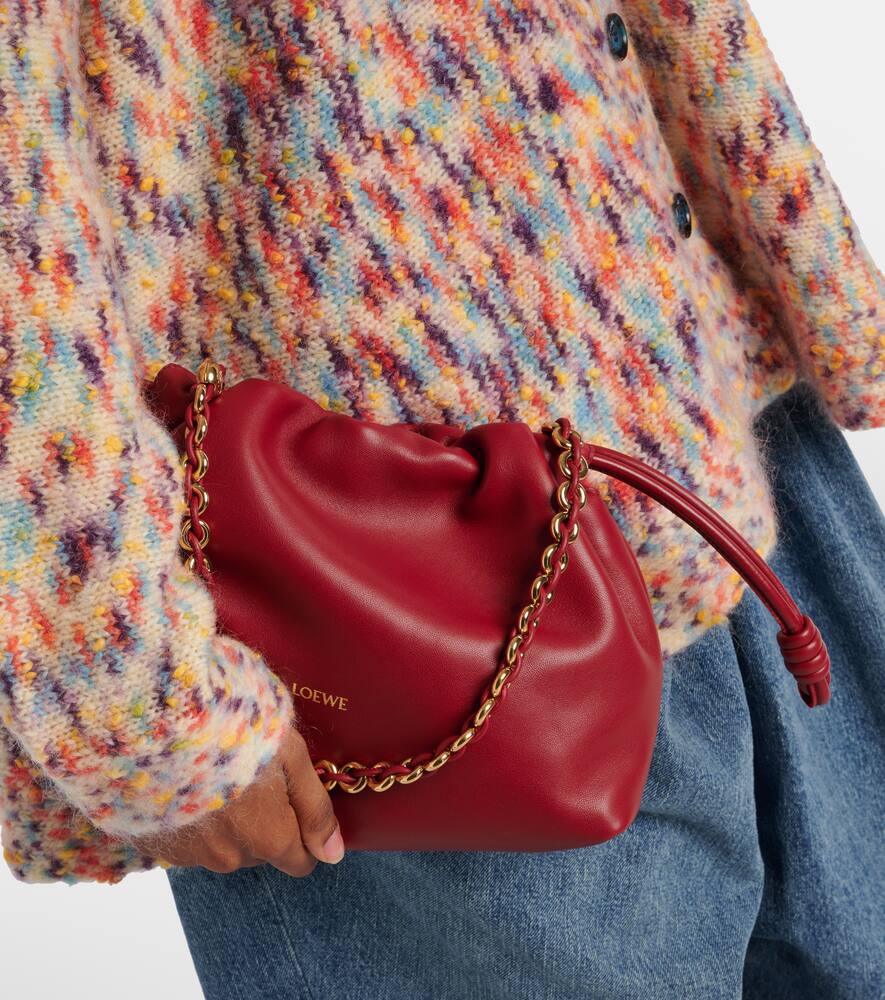 Loewe Flamenco Medium Leather Clutch In Red