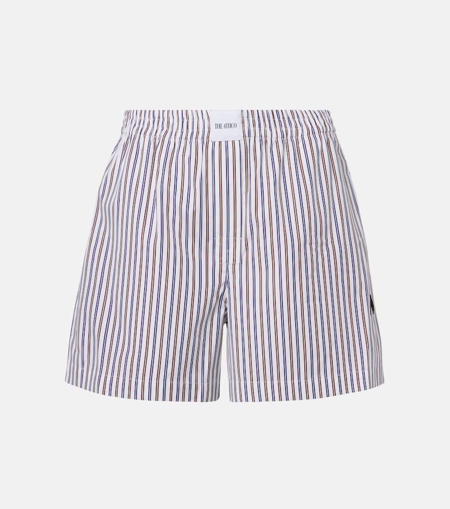 Striped cotton shorts