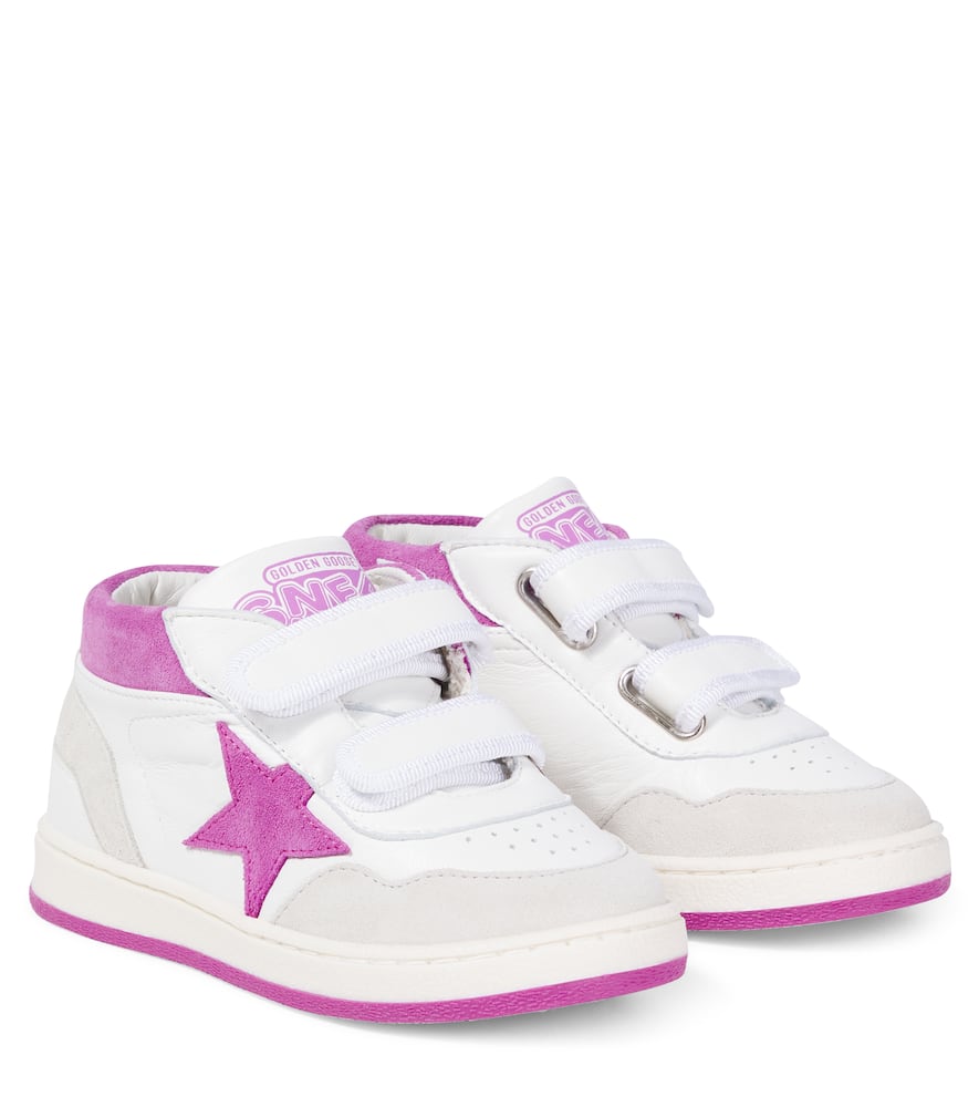 Golden Goose June Suede And Leather High-top Sneakers In Red