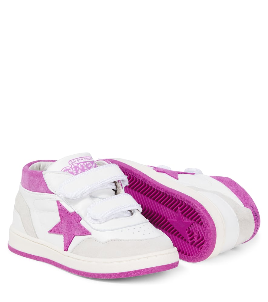 Golden Goose June Suede And Leather High-top Sneakers In Red
