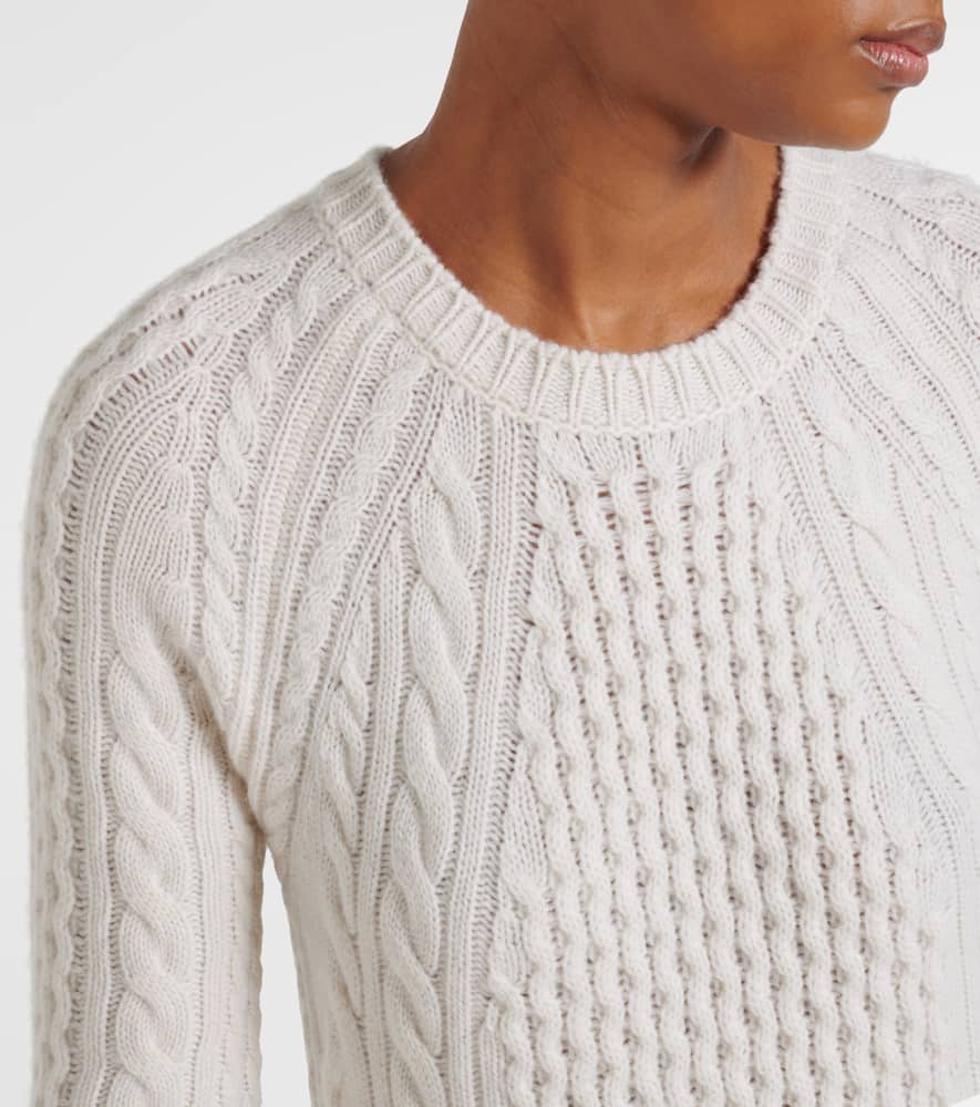 Lisa Yang Nyla Cable-knit Cashmere Maxi Dress In White