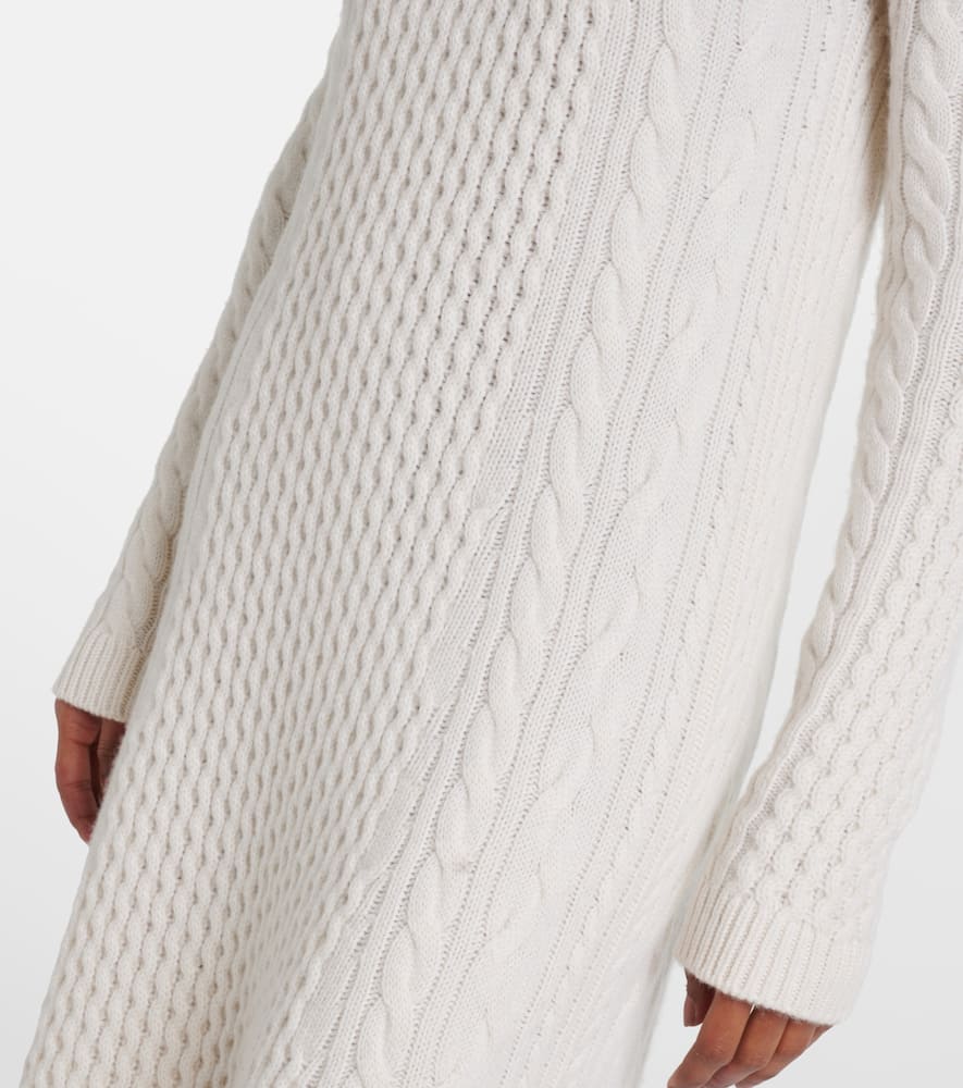Lisa Yang Nyla Cable-knit Cashmere Maxi Dress In White