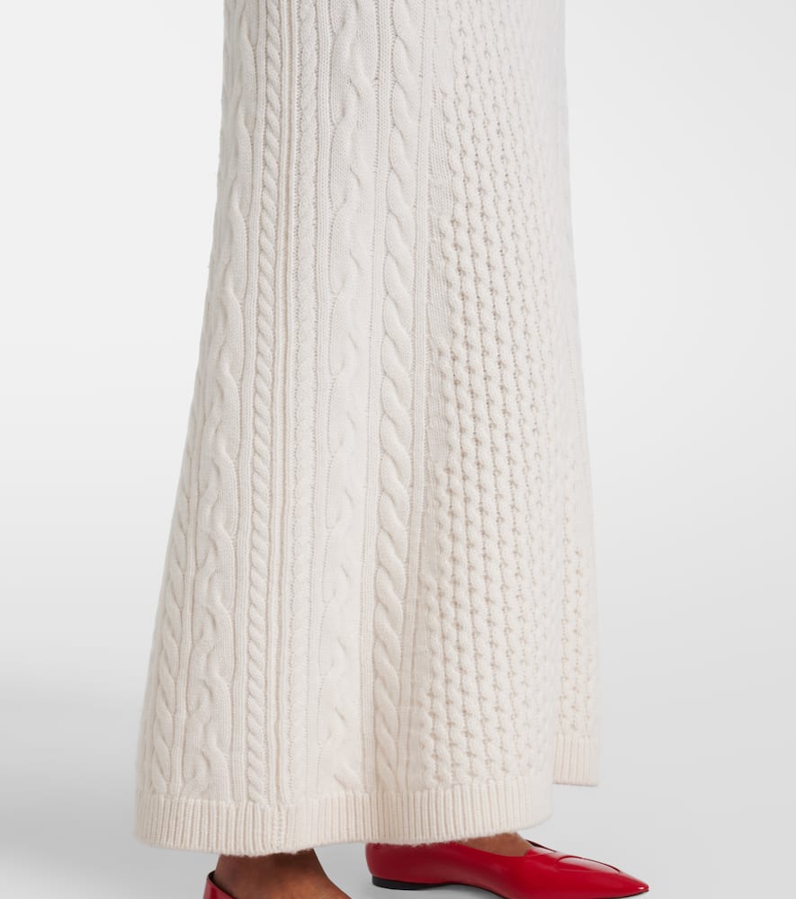 Lisa Yang Nyla Cable-knit Cashmere Maxi Dress In White