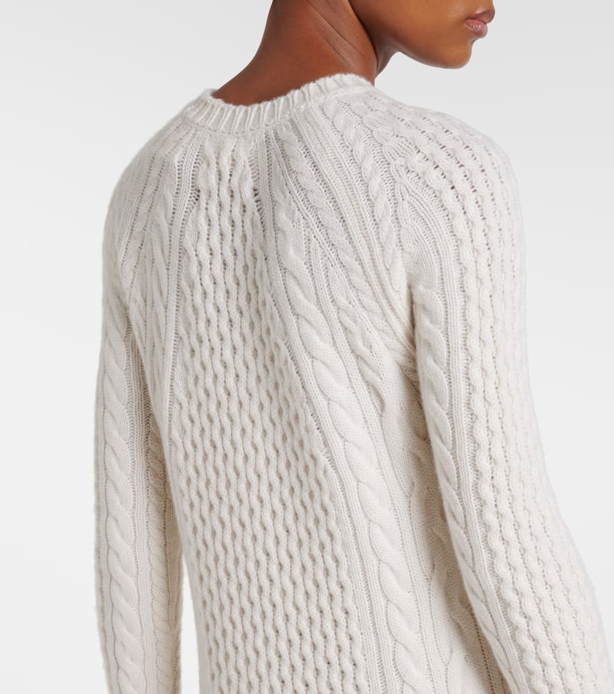 Lisa Yang Nyla Cable-knit Cashmere Maxi Dress In White