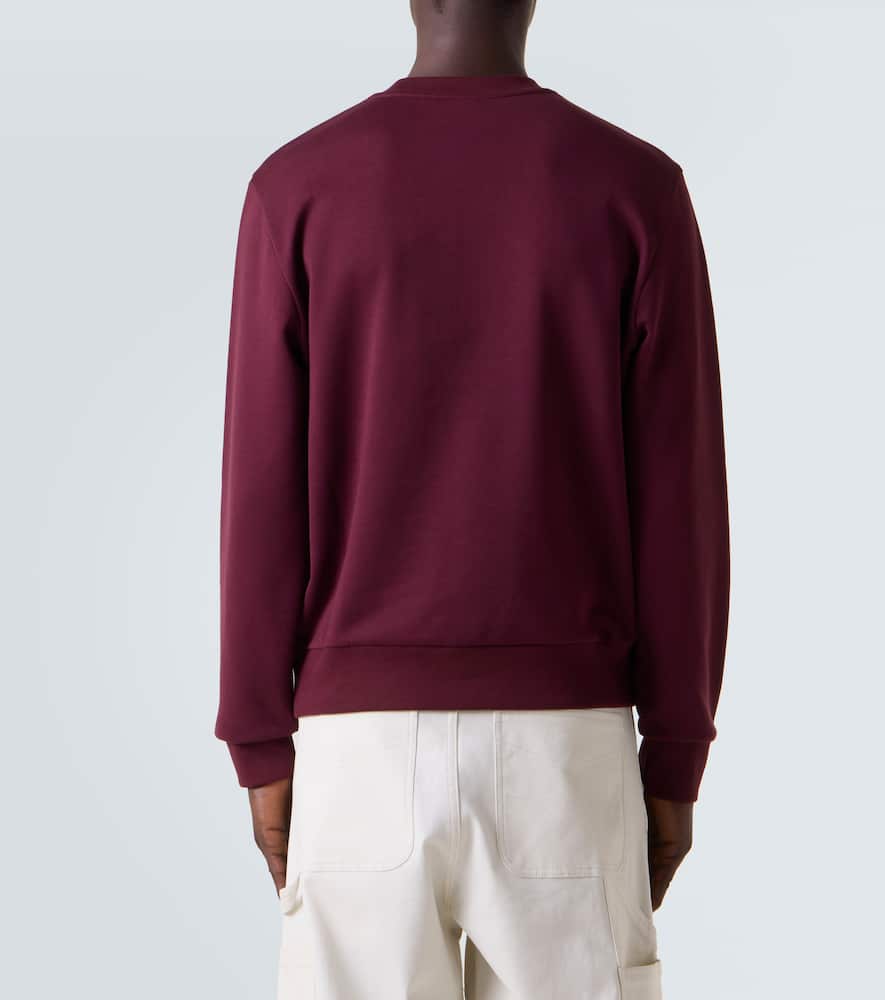 Moncler Maroon Crewneck Logo Sweatshirt In Brown